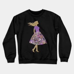 Purple Lady Jewelry Crewneck Sweatshirt